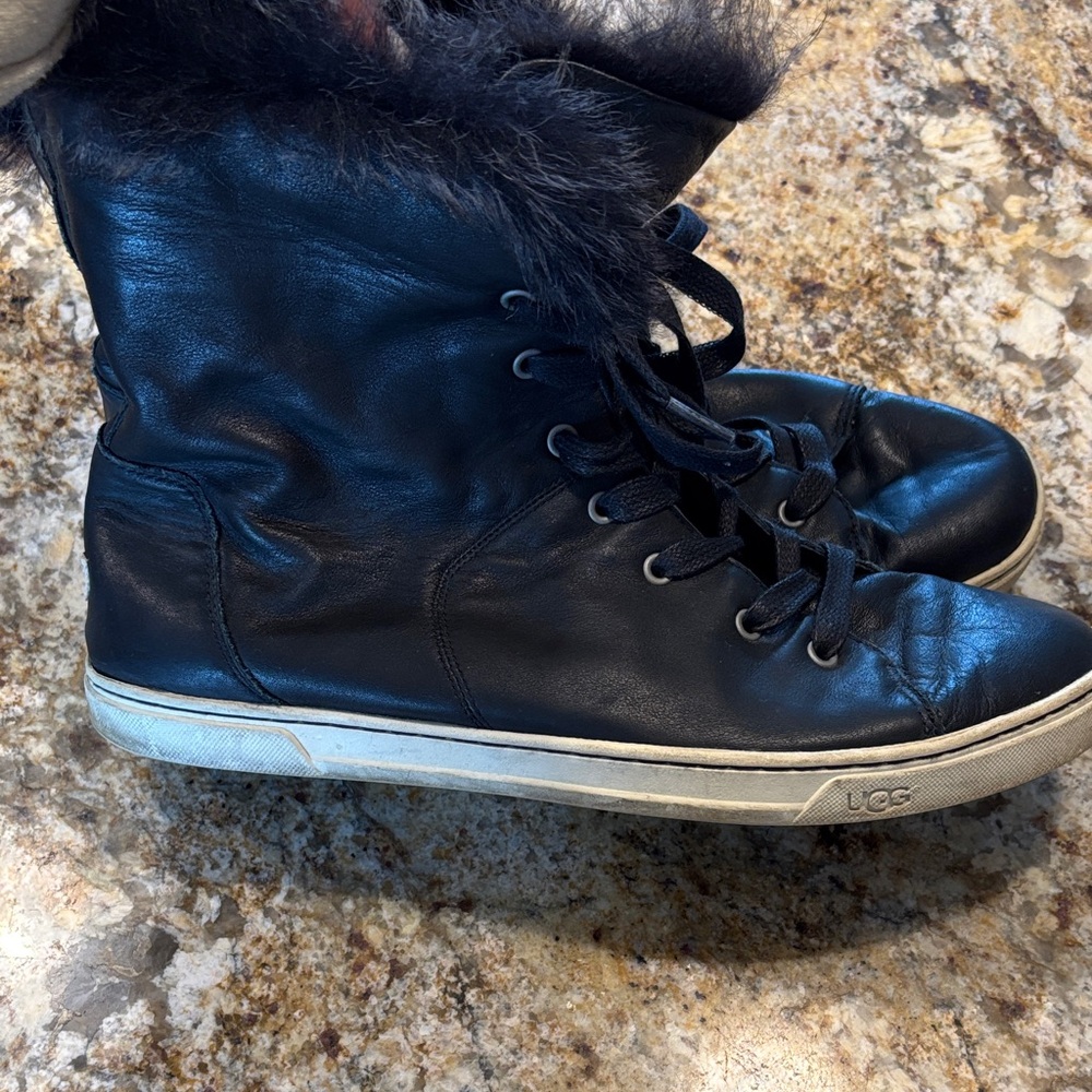 UGG Black Fur-Lined Winter Boots